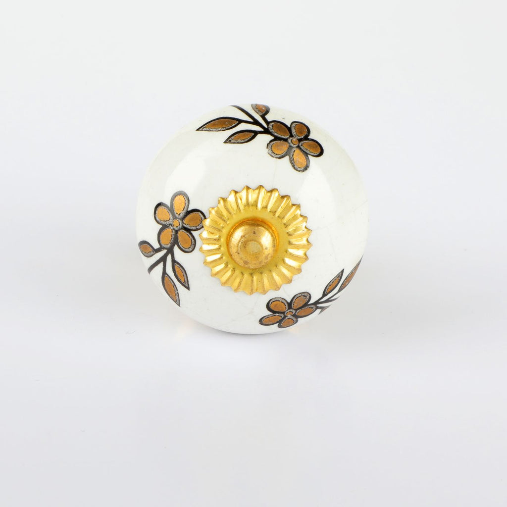 Goldflower Ceramic Knob - Set Of 6 freeshipping - Decokrafts Store