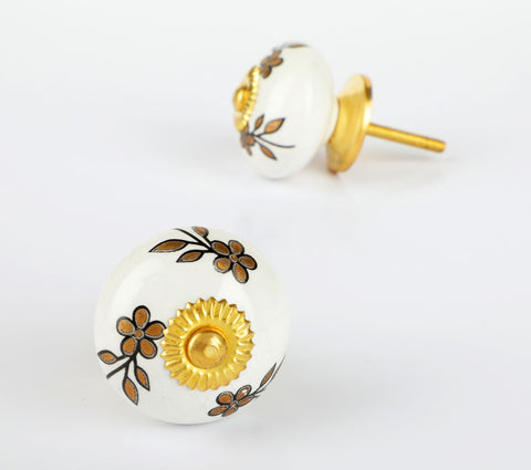 Goldflower Ceramic Knob - Set Of 6 freeshipping - Decokrafts Store