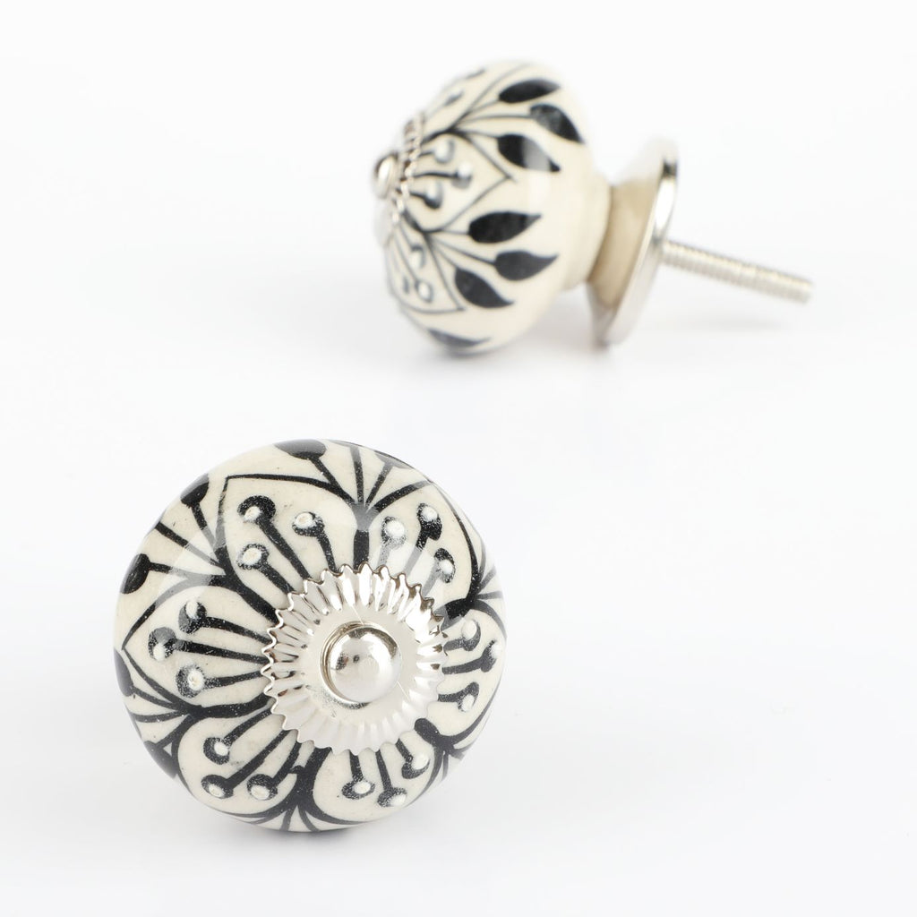 Classic Flower Ceramic Knobs - Set Of 6 freeshipping - Decokrafts Store