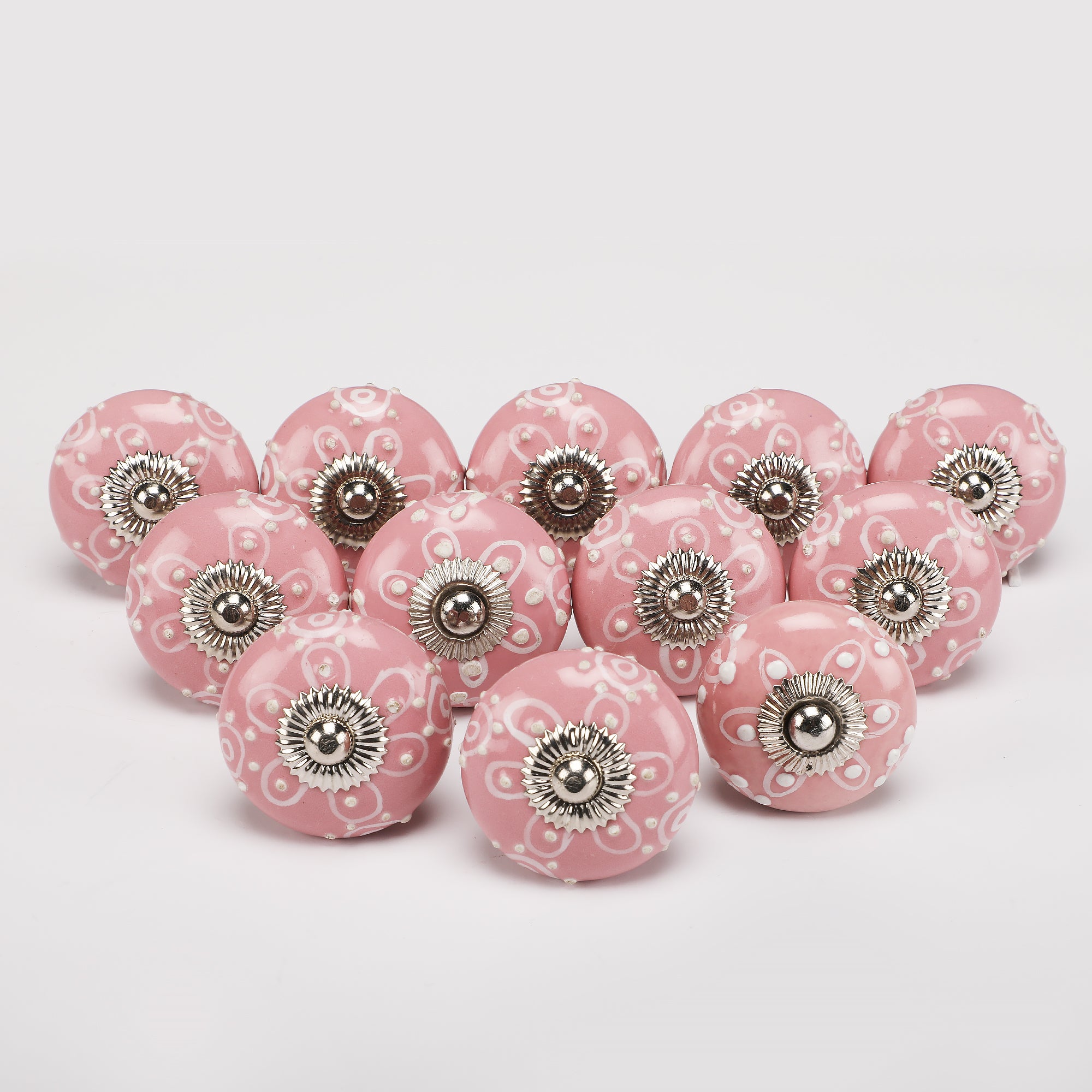 Handpainted Pinkz Ceramic Knob - Set Of 6 freeshipping - Decokrafts Store