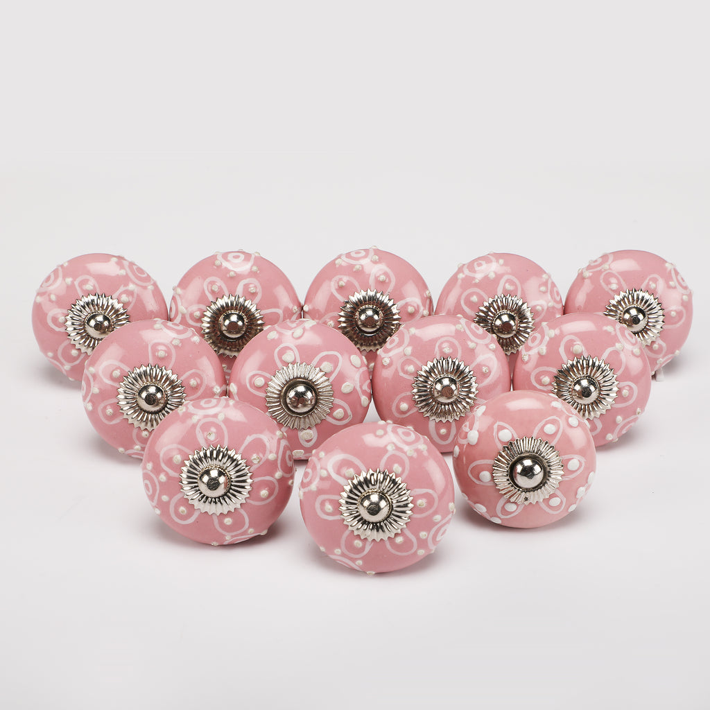 Handpainted Pinkz Ceramic Knob - Set Of 6 freeshipping - Decokrafts Store