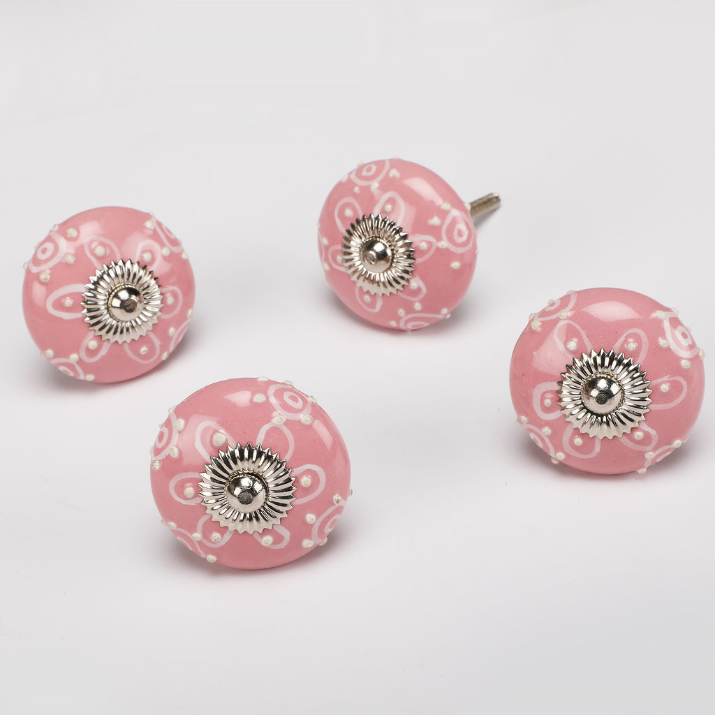 Handpainted Pinkz Ceramic Knob - Set Of 6 freeshipping - Decokrafts Store