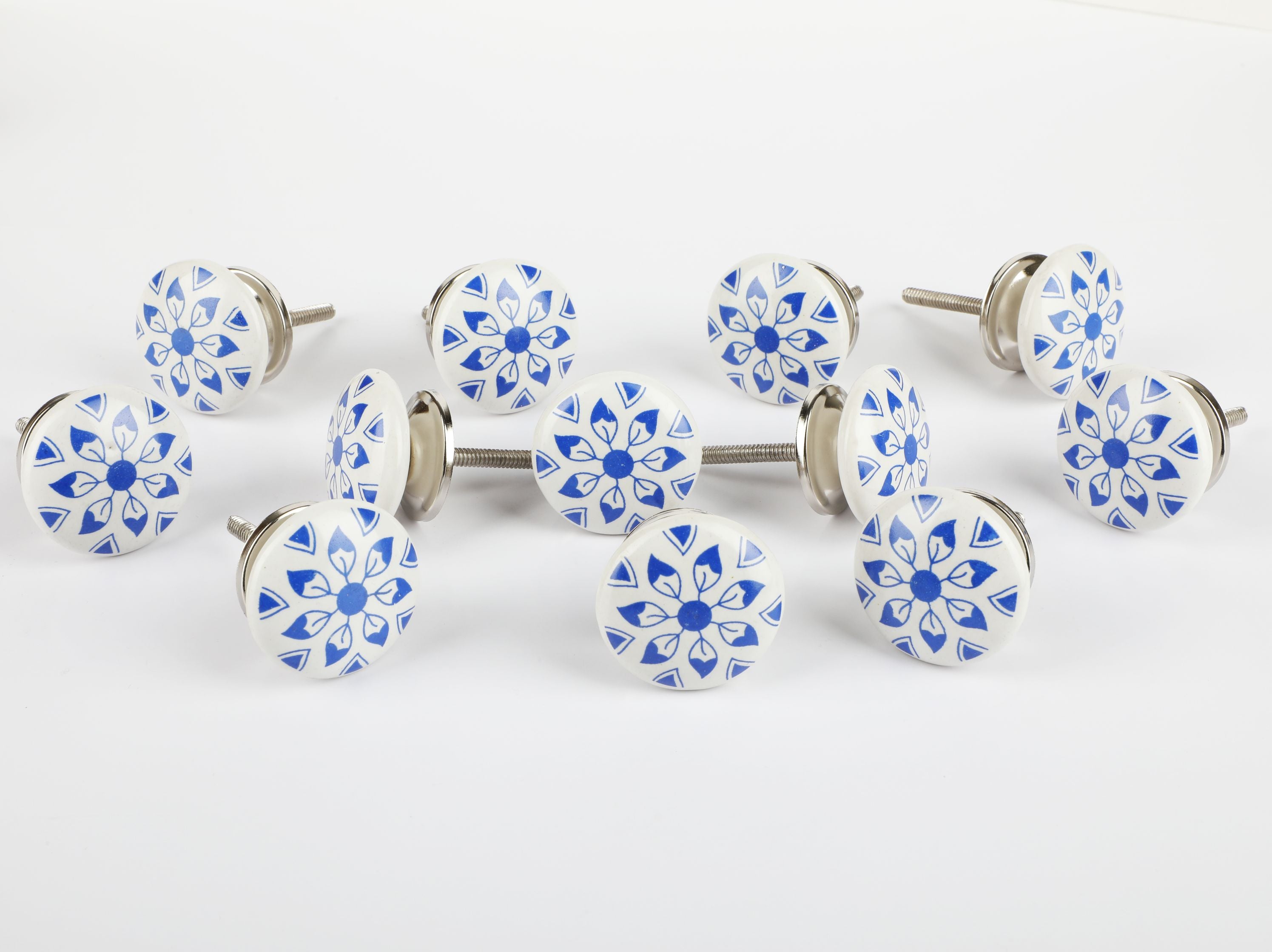 Bluemic Leaf Ceramic Knob - Set Of 6 freeshipping - Decokrafts Store