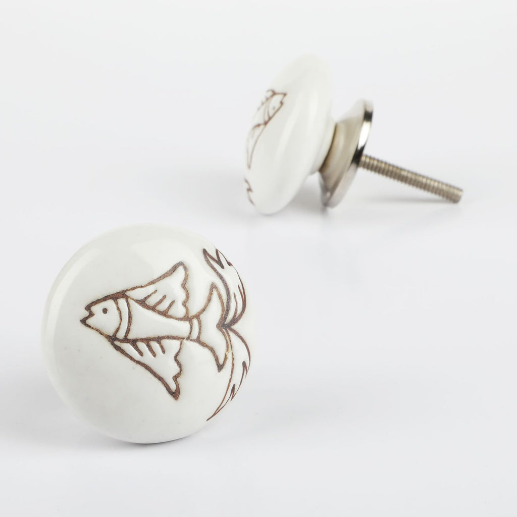 Free Fish Ceramic Knob - Set Of 6 freeshipping - Decokrafts Store