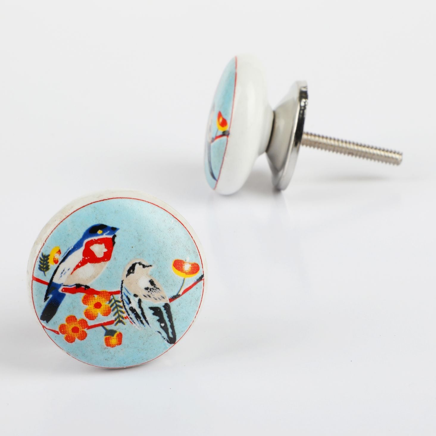 Kimsum Birds Ceramic Knob - Set Of 6 freeshipping - Decokrafts Store