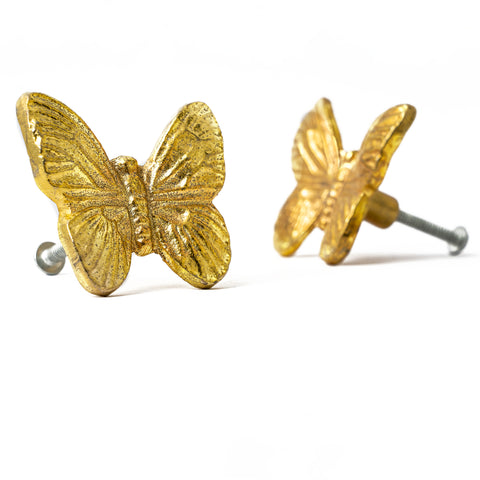 Golden Butterfly Metal Knob - Set Of 6 freeshipping - Decokrafts Store