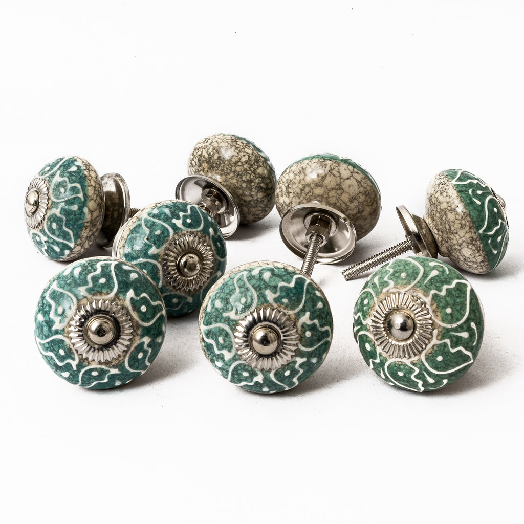 Bumogreen Round Ceramic Knobs - Set Of 6 freeshipping - Decokrafts Store