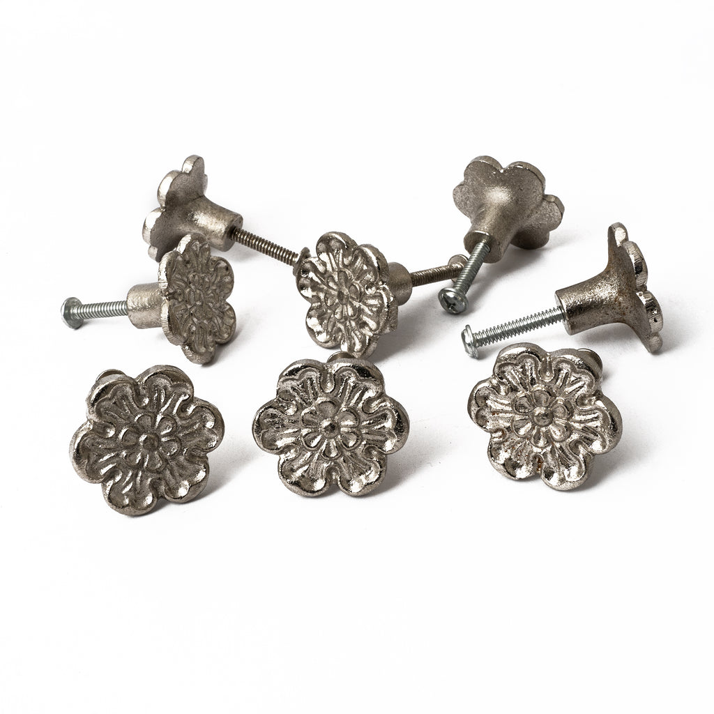 Silvesnos Flower Metal Knobs - Set Of 6 freeshipping - Decokrafts Store