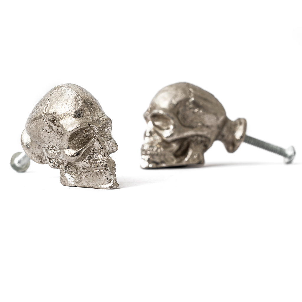 Silver Skully Skull Metal Knobs - Set Of 6 freeshipping - Decokrafts Store