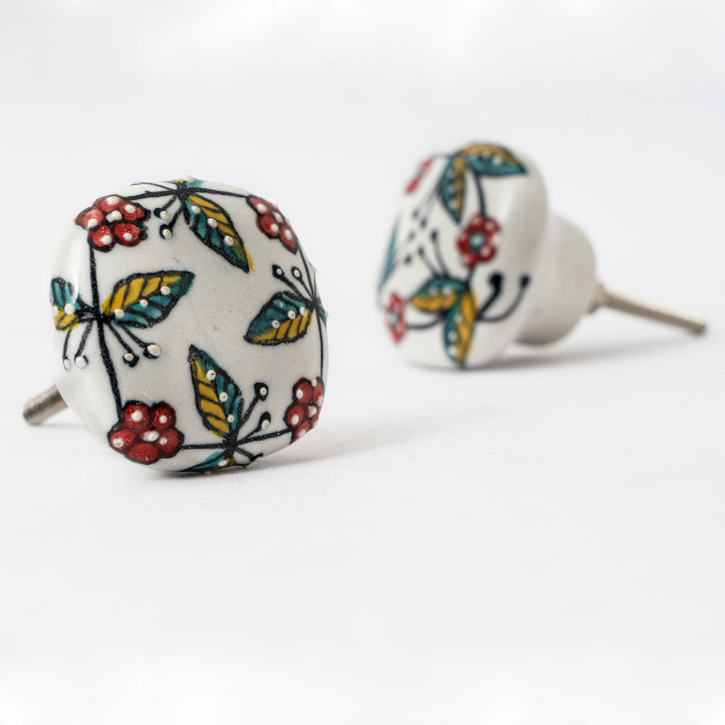 Leafdoom Square Ceramic Knobs - Set of 6 freeshipping - Decokrafts Store