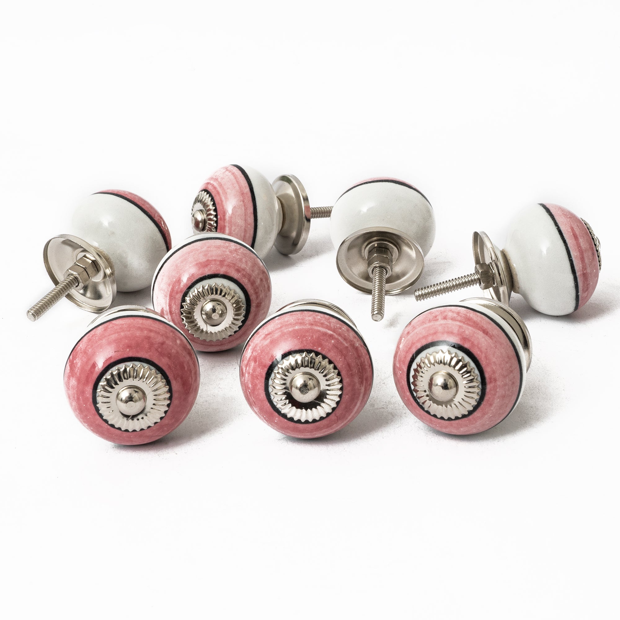 Red Starve Round Ceramic Knob - Set Of 6 freeshipping - Decokrafts Store