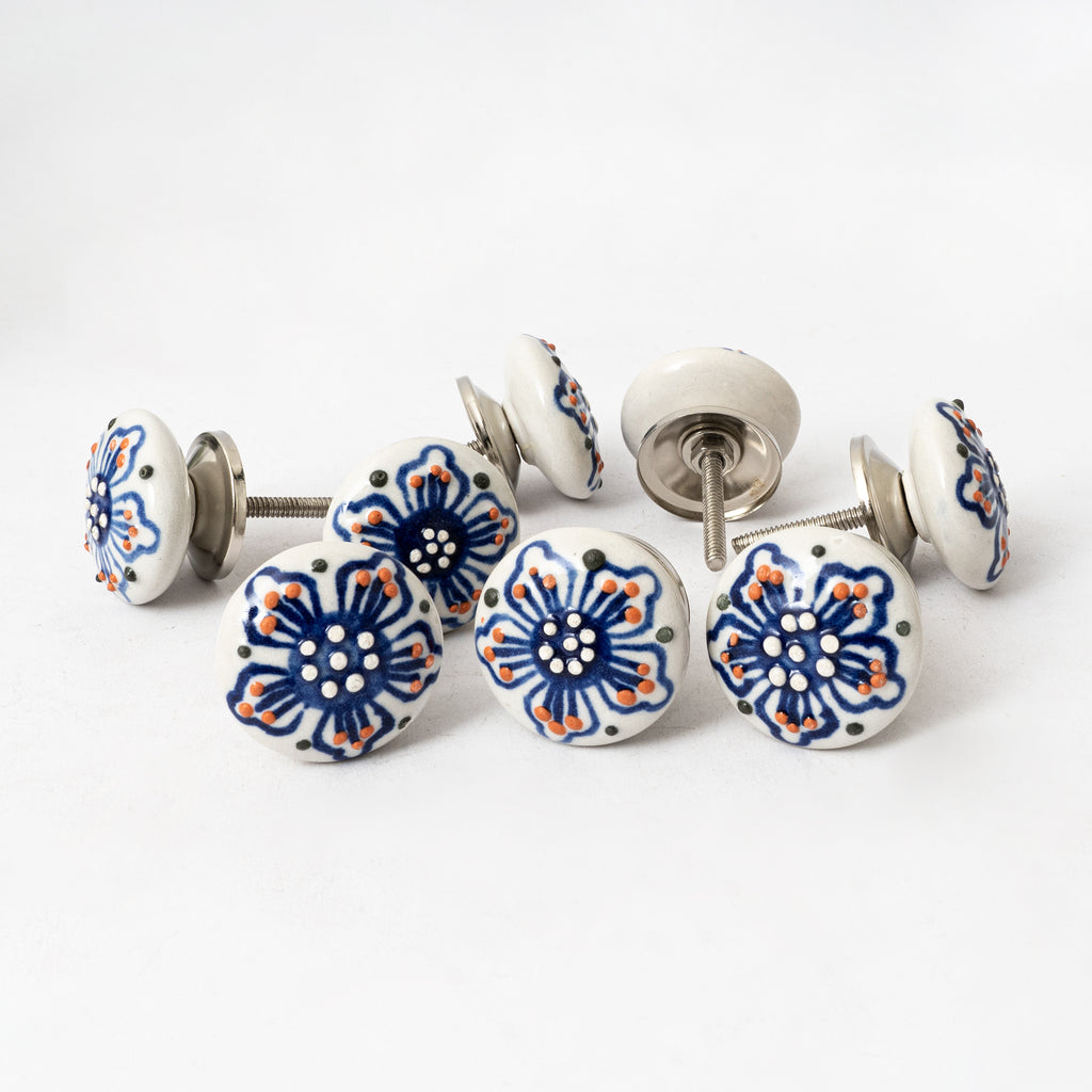 Havemeflower Round Ceramic Knobs - Set Of 6 freeshipping - Decokrafts Store