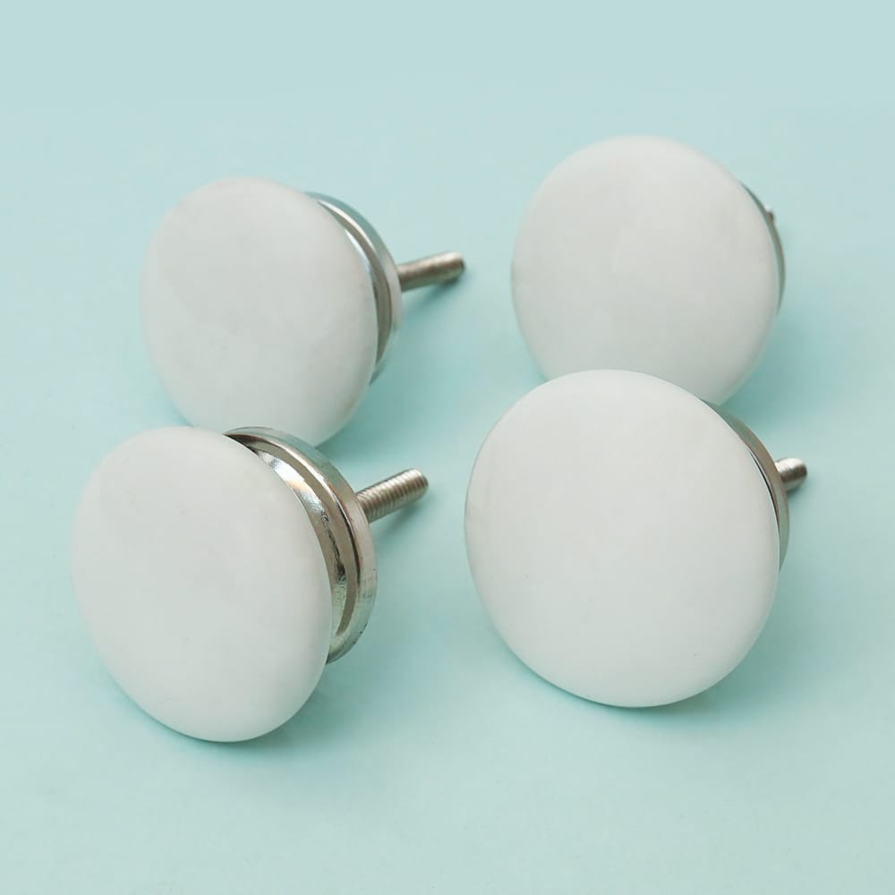 Milky White Moons Ceramic Knob - Set Of 6 freeshipping - Decokrafts Store