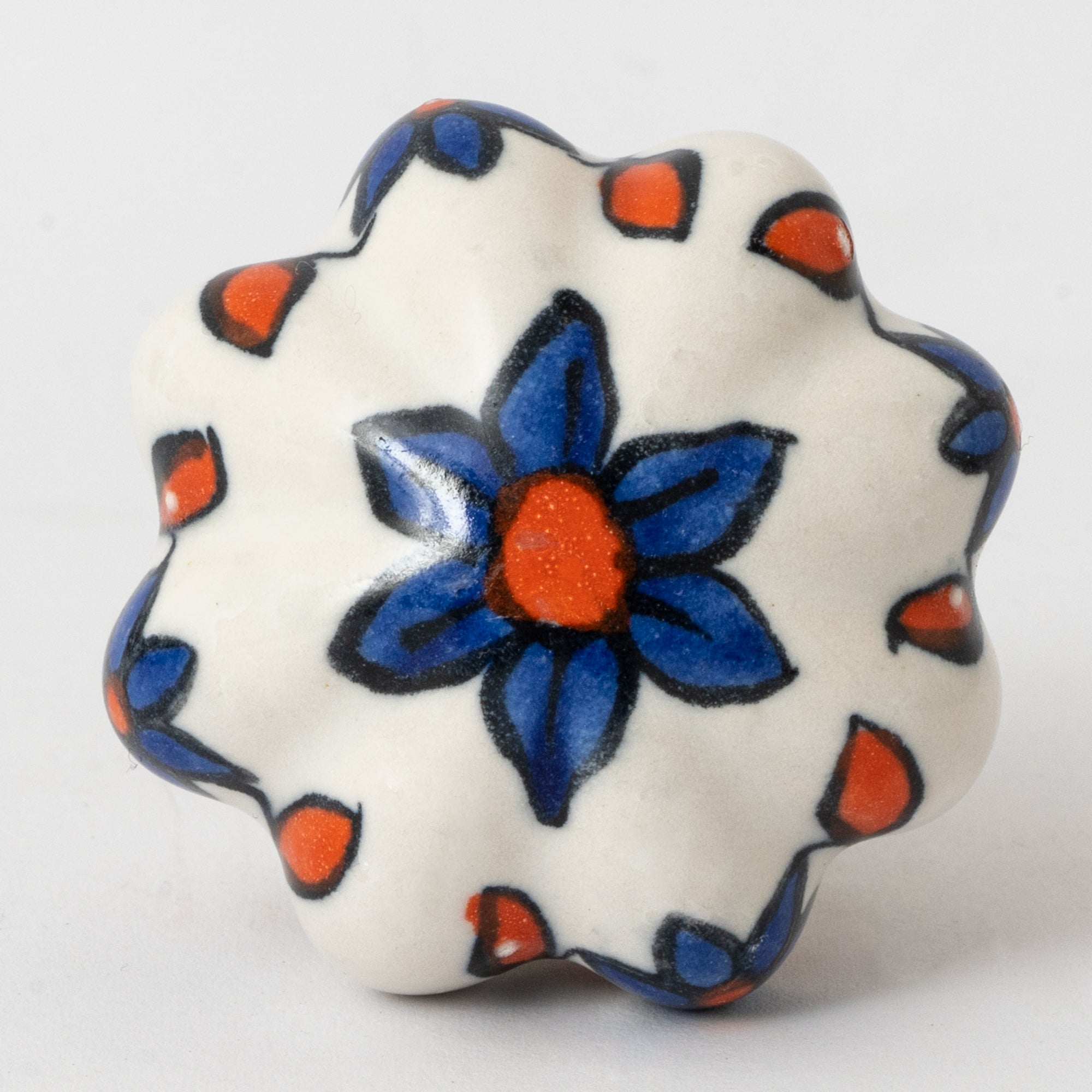 Pumpyflower Pumpkin Ceramic Knobs - Set Of 6