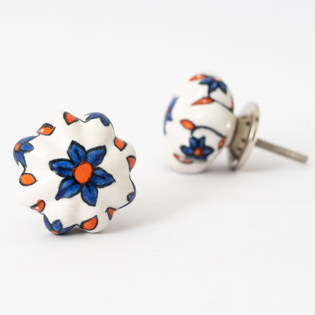 Pumpyflower Pumpkin Ceramic Knobs - Set Of 6