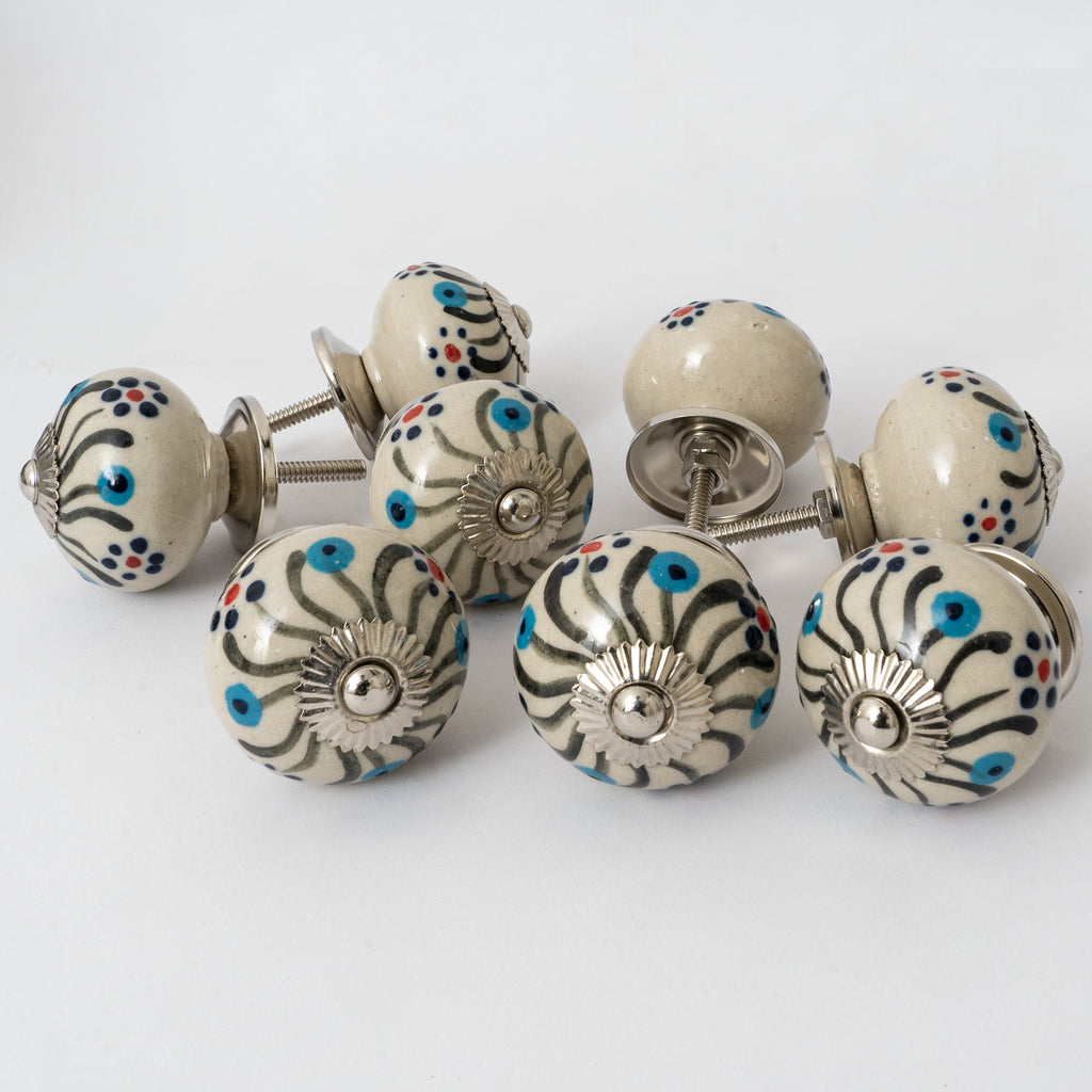 Jonici Round Ceramic Knobs - Set Of 6