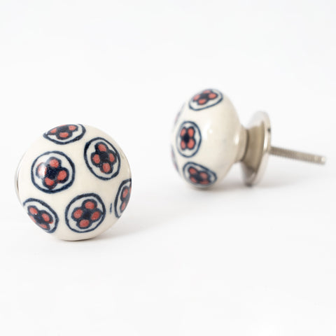 Taleflower Round Ceramic Knobs - Set Of 6