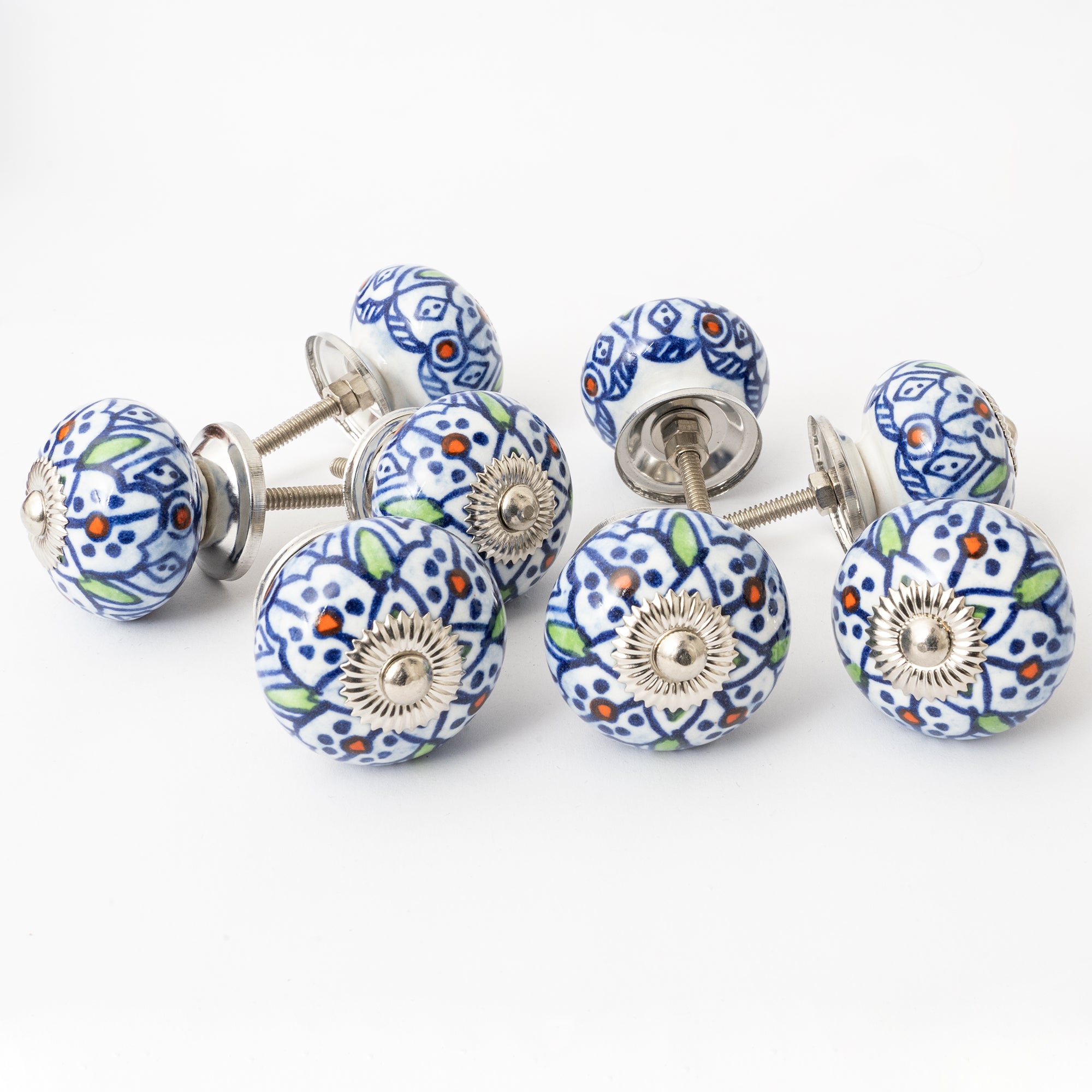 Elemepox Round Ceramic Knobs - Set Of 6