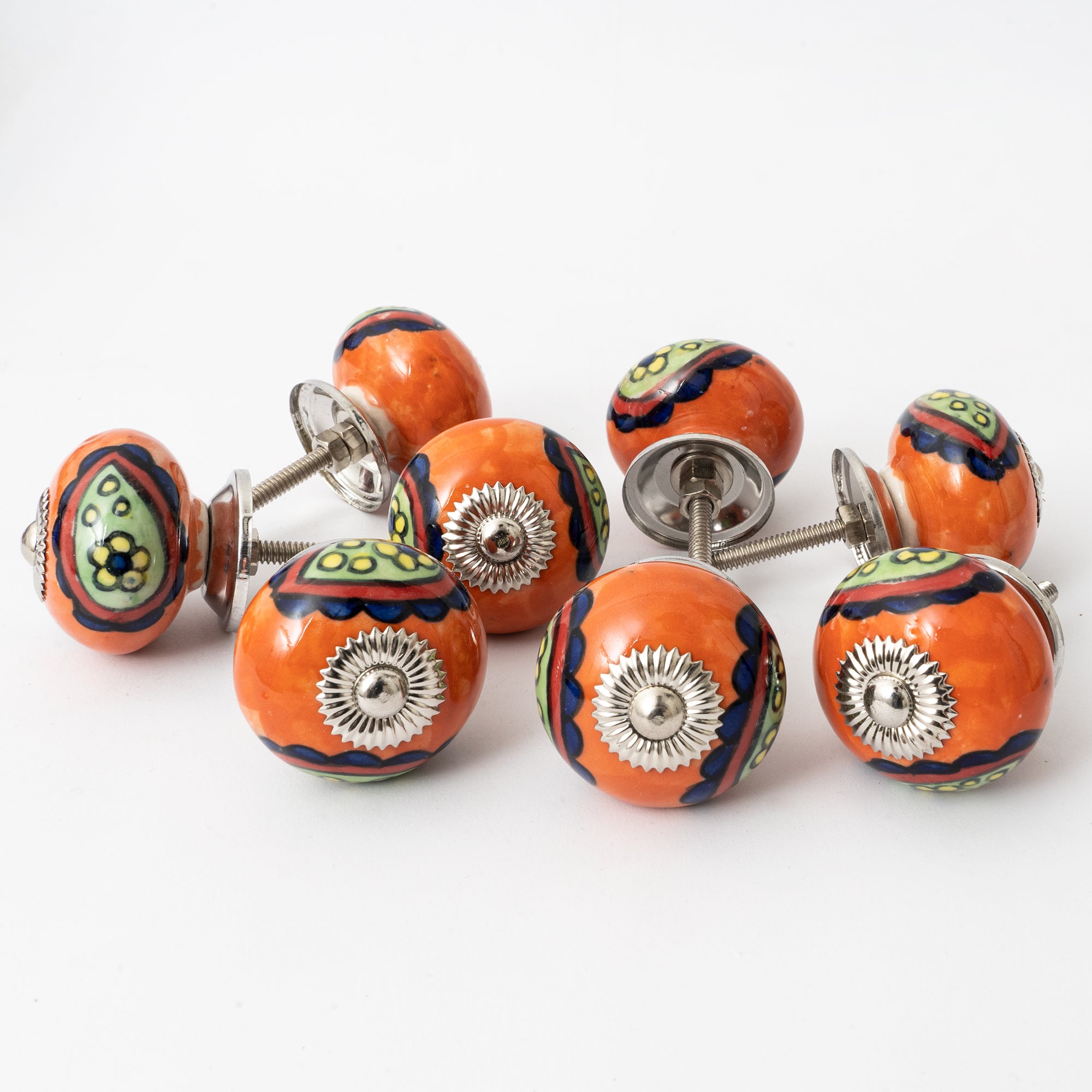 Luxorange Round Ceramic Knobs - Set Of 6