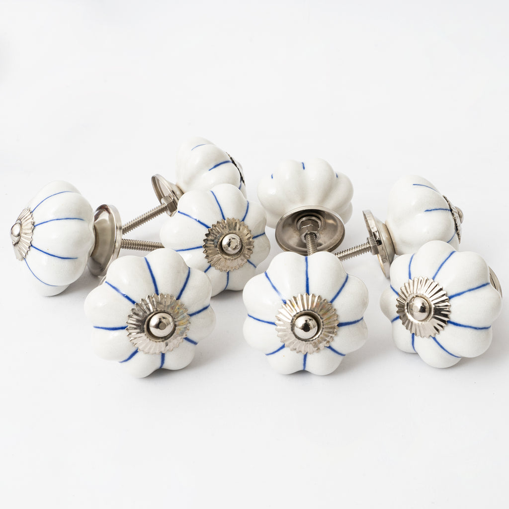 Linepumpy Pumpkin Ceramic Knobs - Set Of 6