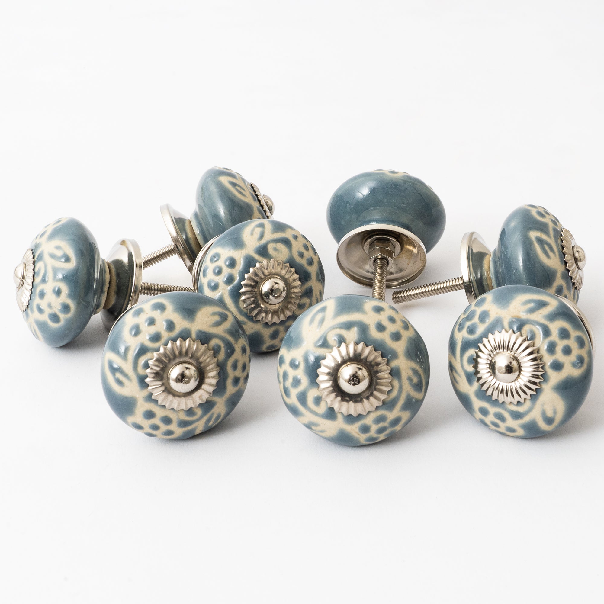 Ambushlane Round Ceramic Knobs - Set Of 6