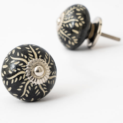 Blacksprink Round Ceramic Knobs - Set Of 6