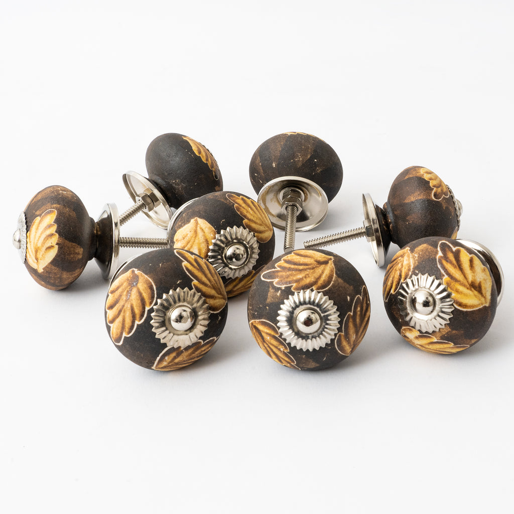 Havetleaf Round Ceramic Knobs - Set Of 6