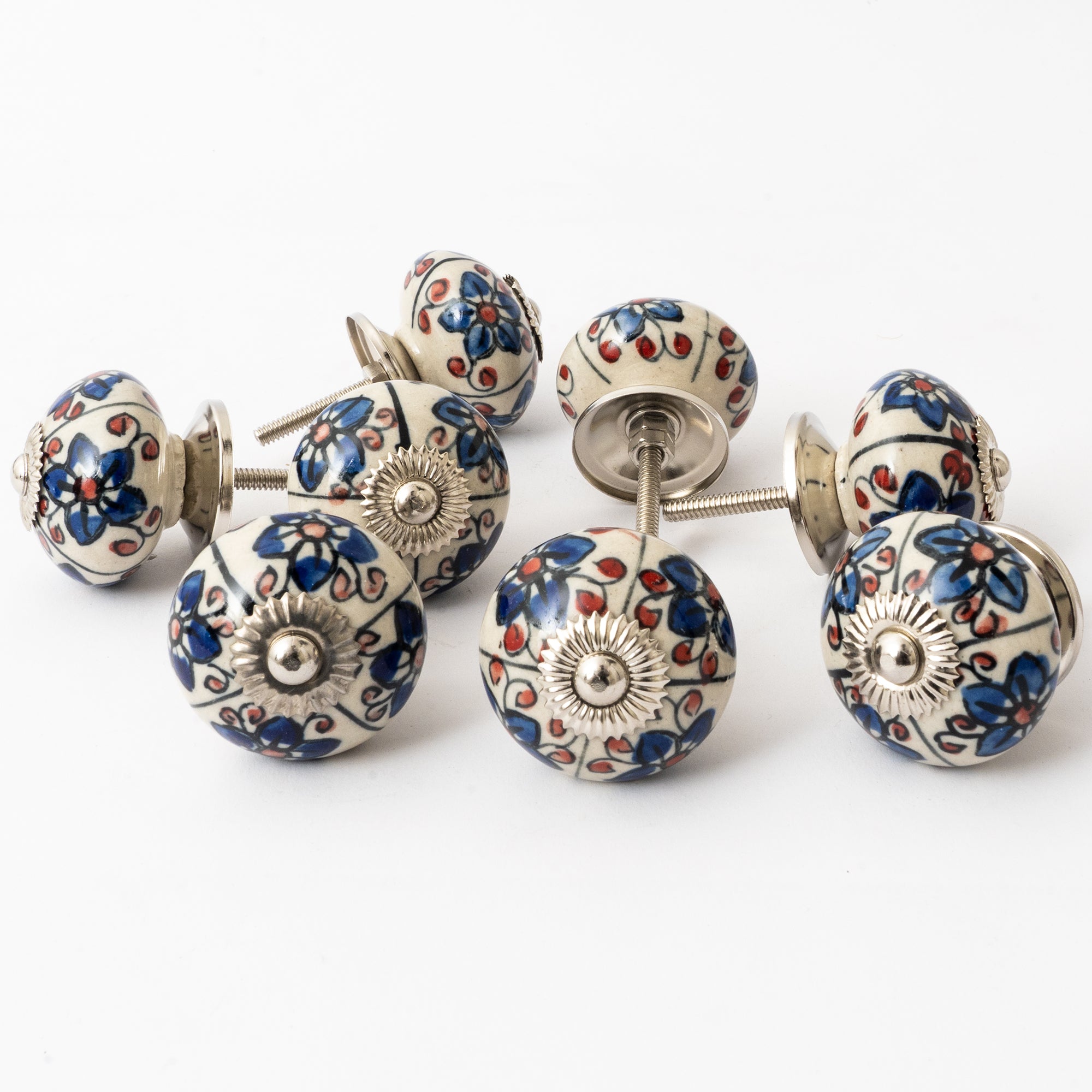 Sirenti Round Ceramic Knobs - Set Of 6