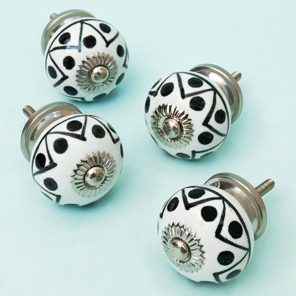 Handpainted Stripes Ceramic Knob - Set Of 6 freeshipping - Decokrafts Store