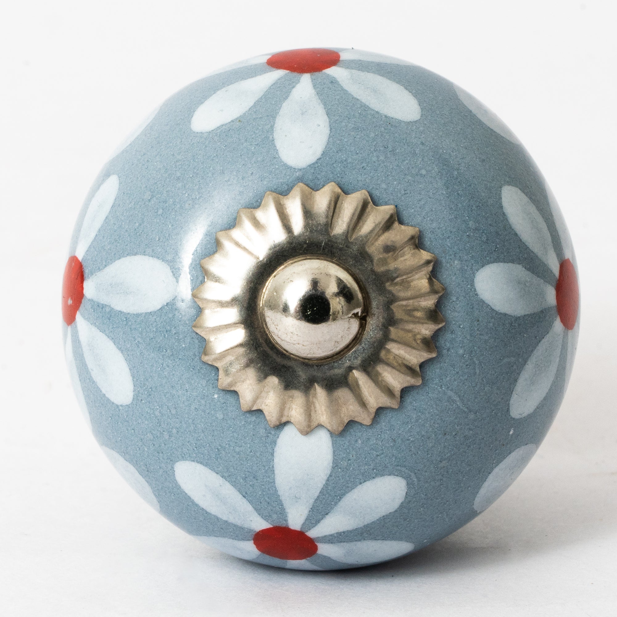 Dandlion Grey Round Ceramic Knobs - Set Of 6