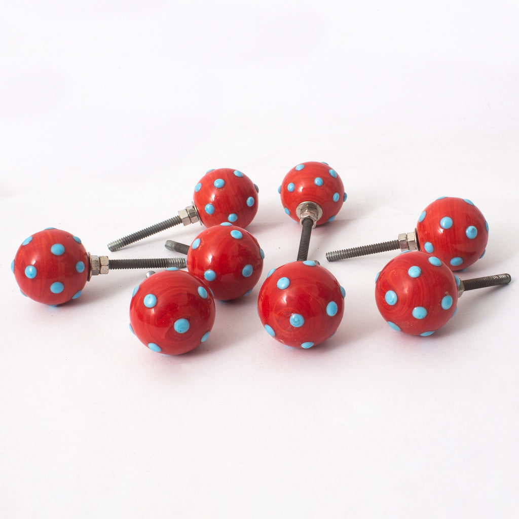 Cherry Dots Resin knob - Set Of 6