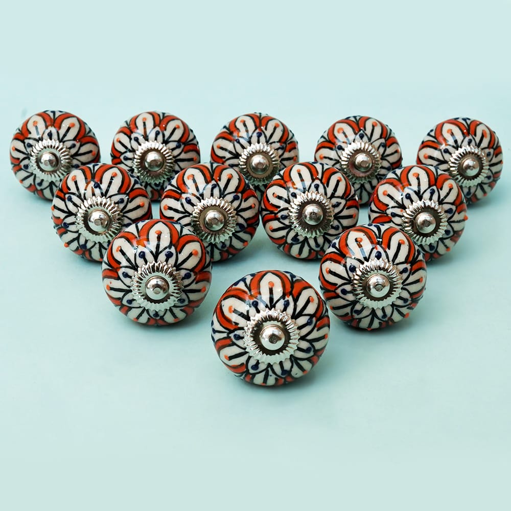 Multicolor Handpainted Ceramic Knob - Set Of 6 freeshipping - Decokrafts Store