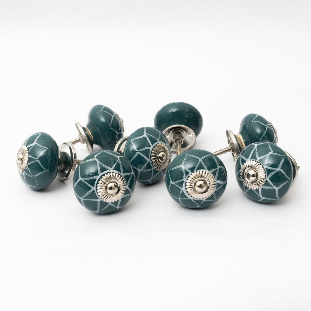 The All Block Round Ceramic Knobs - Set Of 6