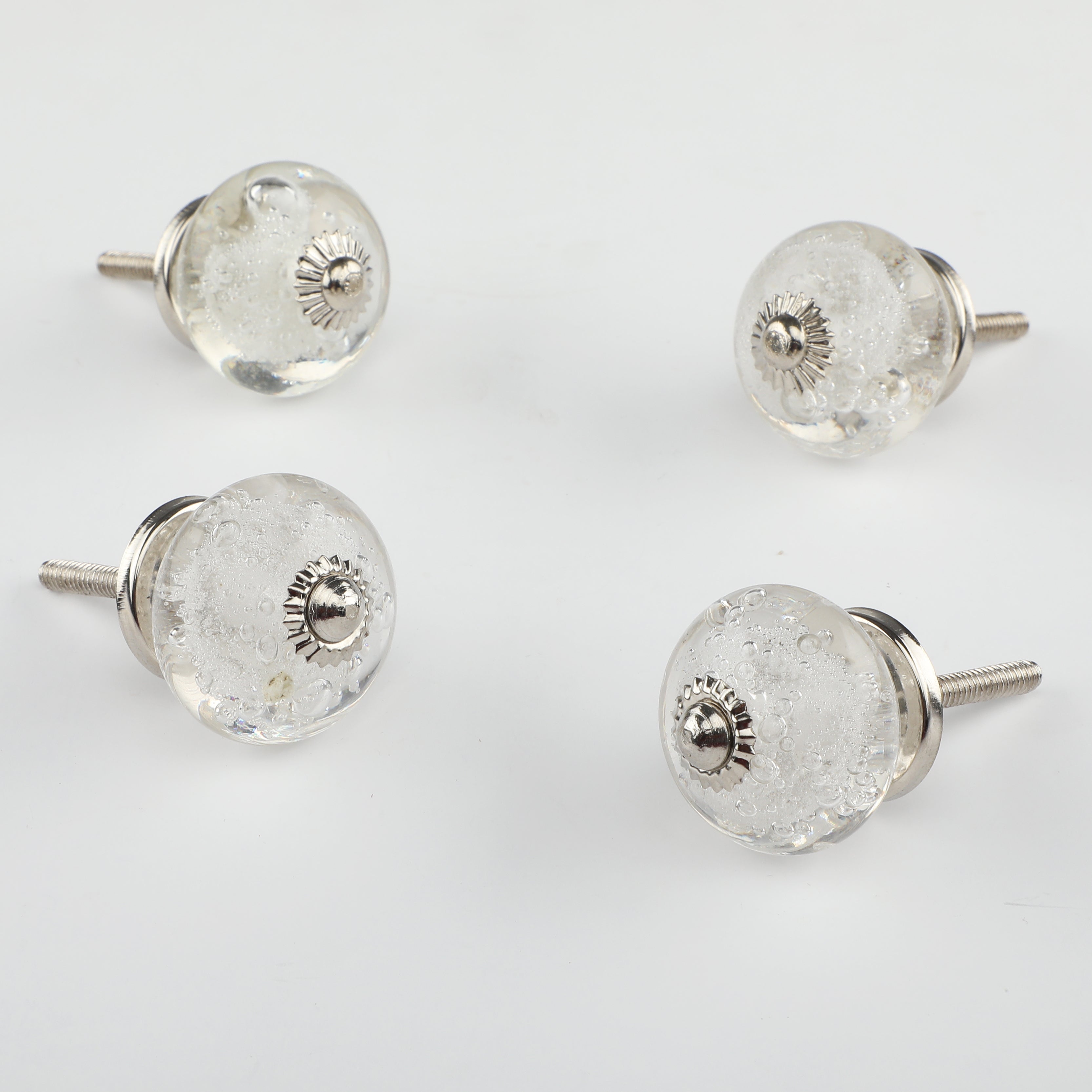 Water Foam Transparent Glass Knob - Set Of 6 freeshipping - Decokrafts Store