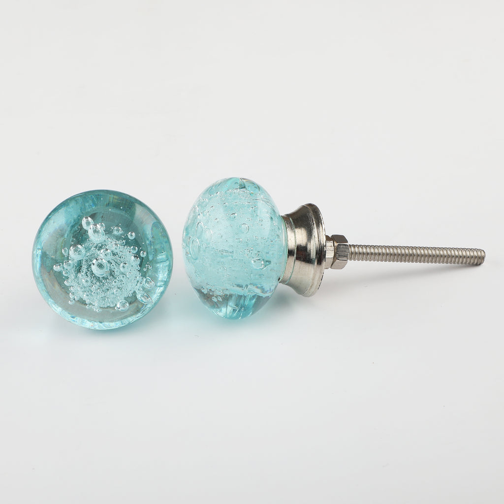 Blue Water Foam Transparent Glass Knob - Set Of 6 freeshipping - Decokrafts Store