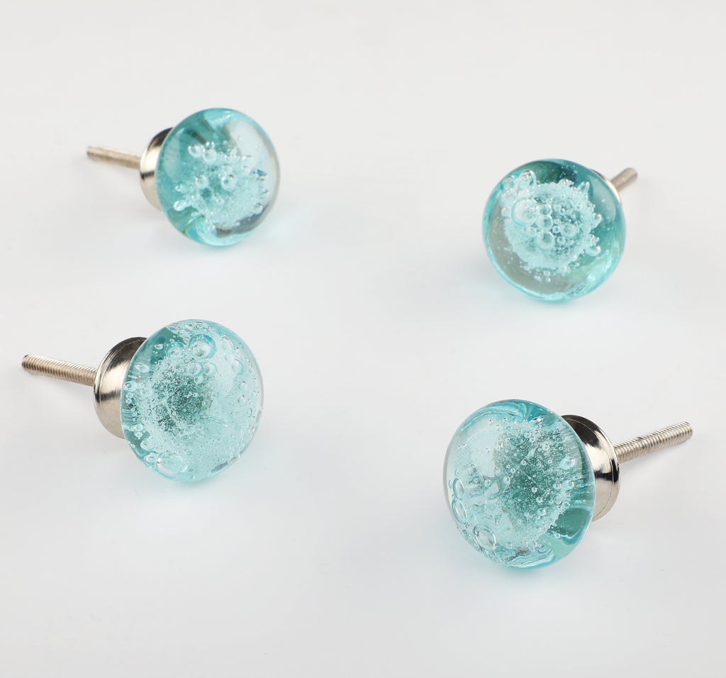 Blue Water Foam Transparent Glass Knob - Set Of 6 freeshipping - Decokrafts Store