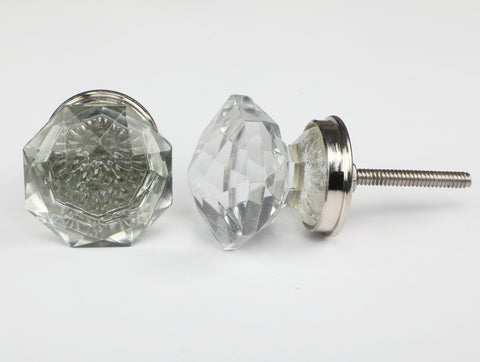 Diamond Cuts Glass Knob - Set Of 6 freeshipping - Decokrafts Store