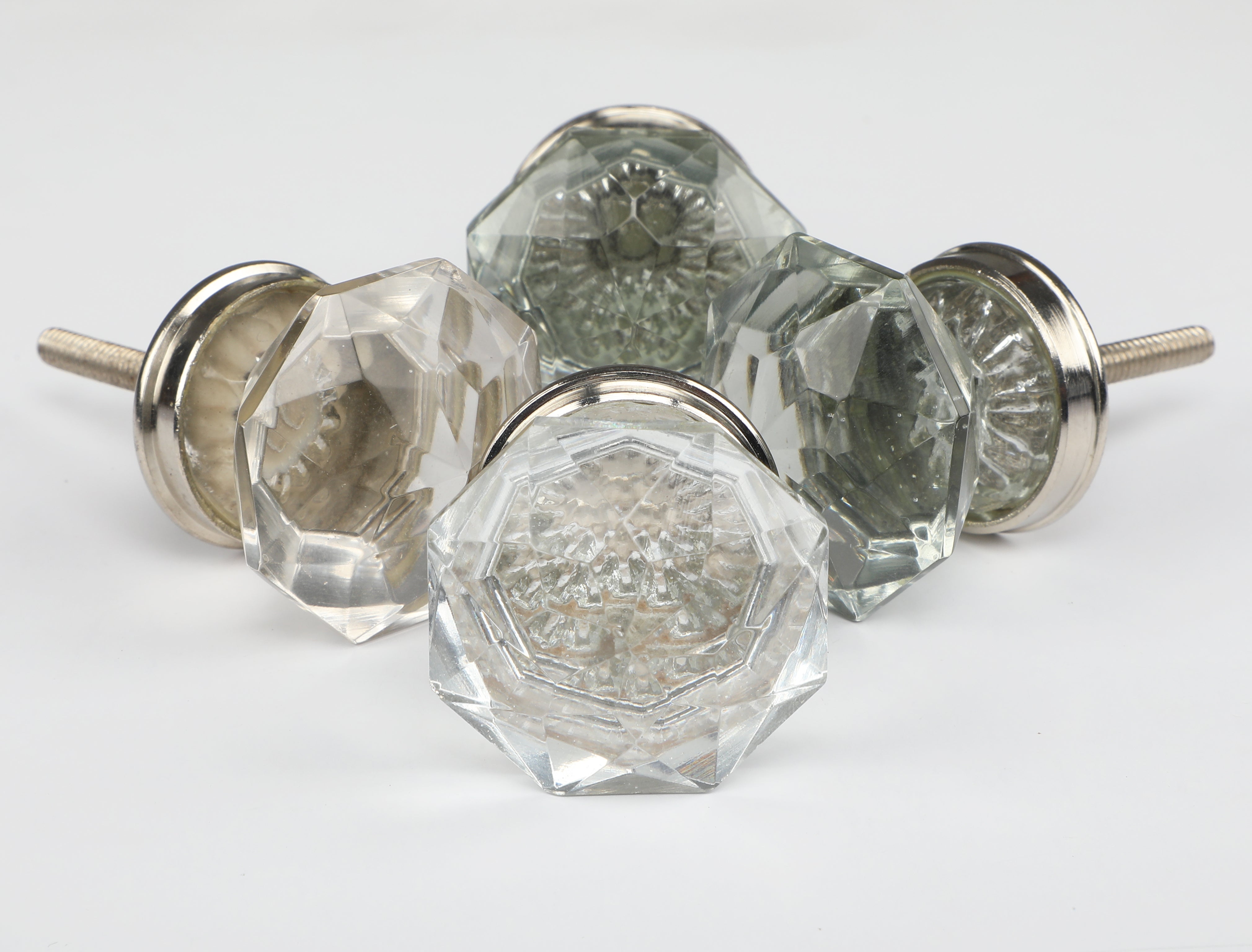 Diamond Cuts Glass Knob - Set Of 6 freeshipping - Decokrafts Store