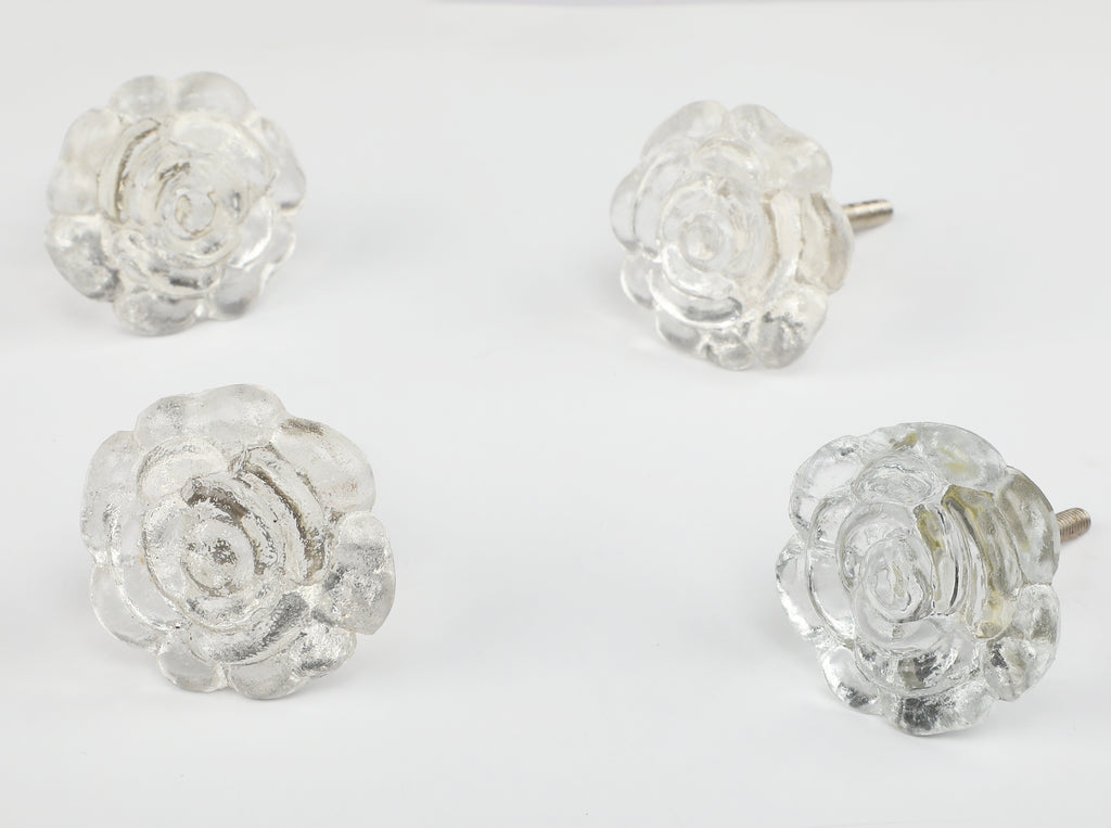 Rose Water Glass Knob - Set Of 6 freeshipping - Decokrafts Store