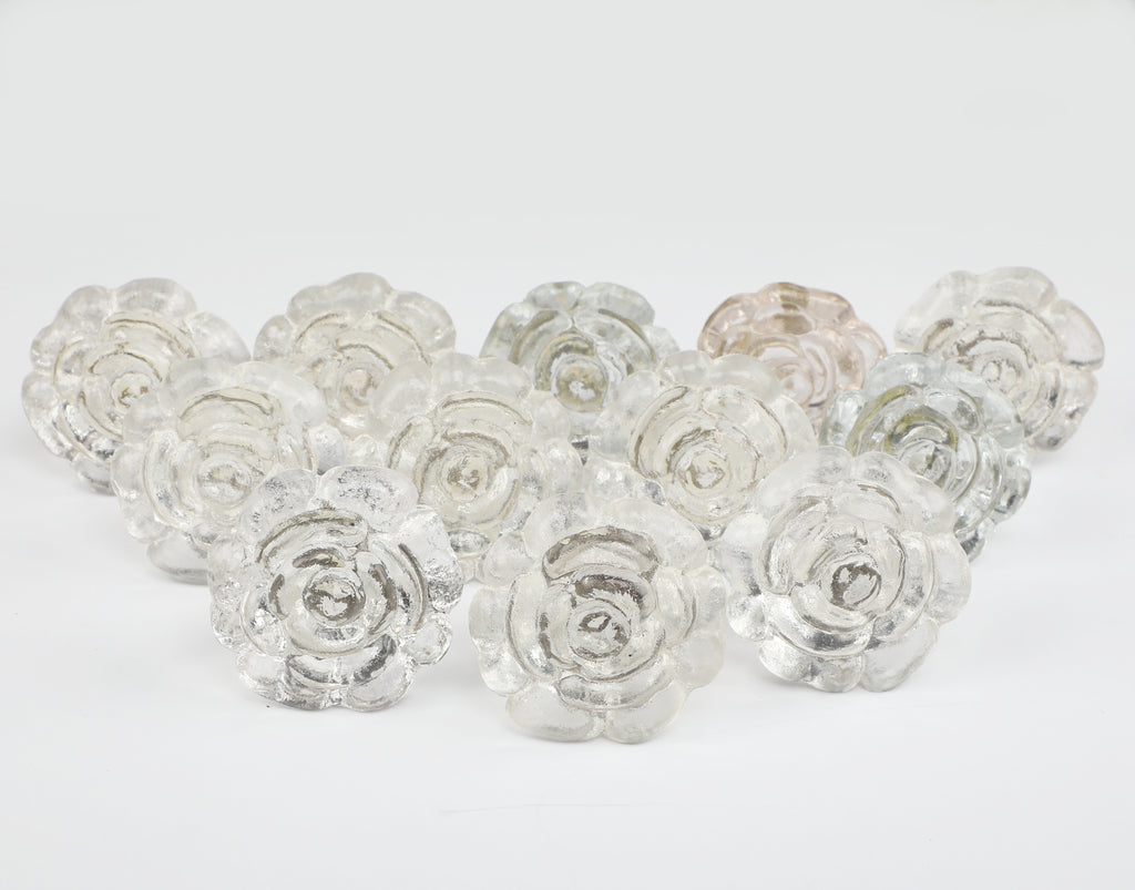 Rose Water Glass Knob - Set Of 6 freeshipping - Decokrafts Store