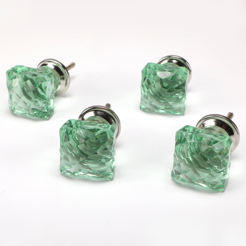 Green Jelly Glass Knob - Set Of 6 freeshipping - Decokrafts Store