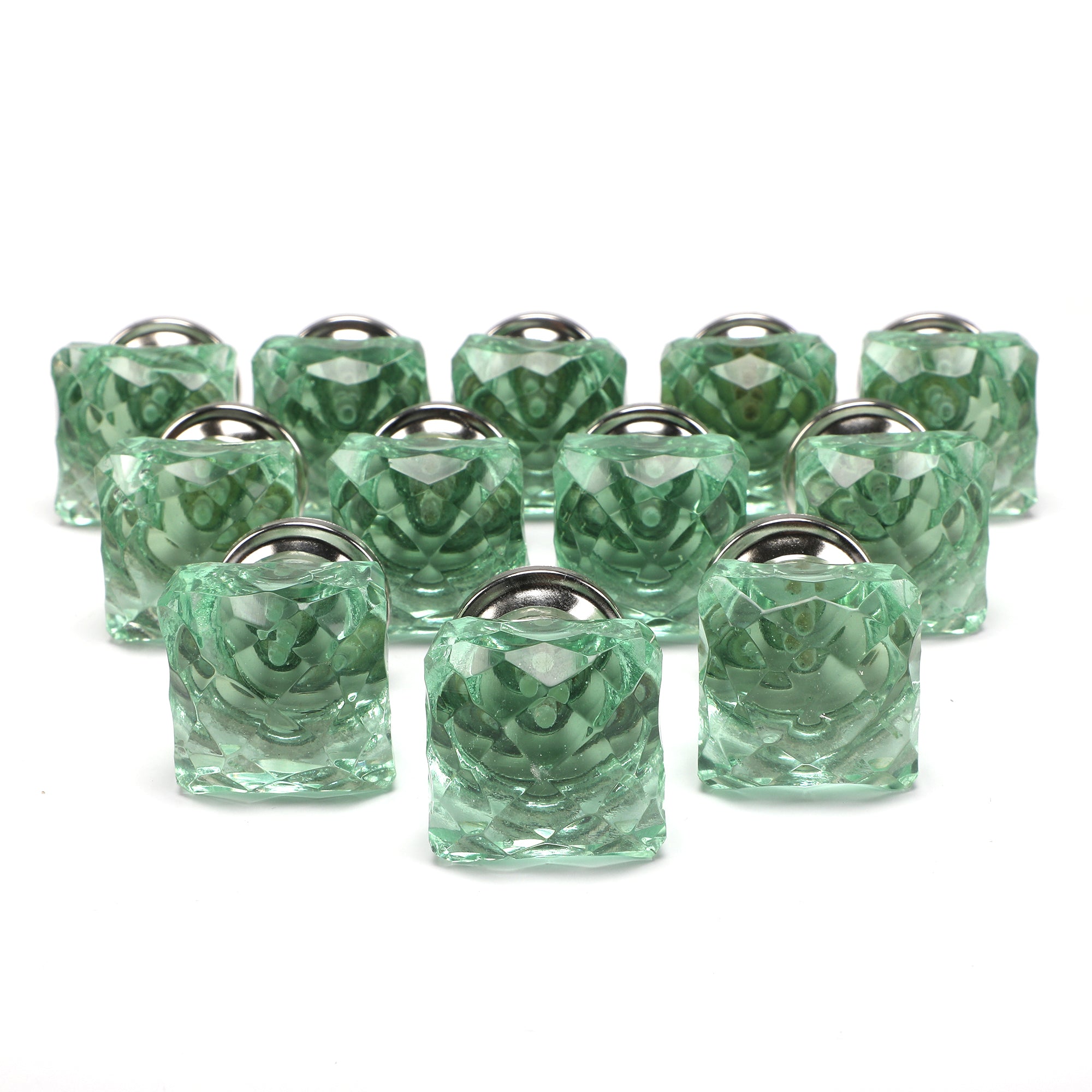 Green Jelly Glass Knob - Set Of 6 freeshipping - Decokrafts Store