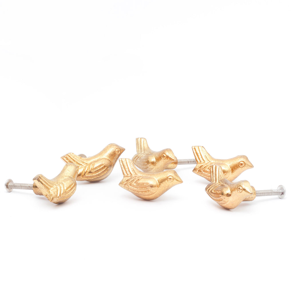 Golden Bird Metal Knob - Set Of 6 freeshipping - Decokrafts Store