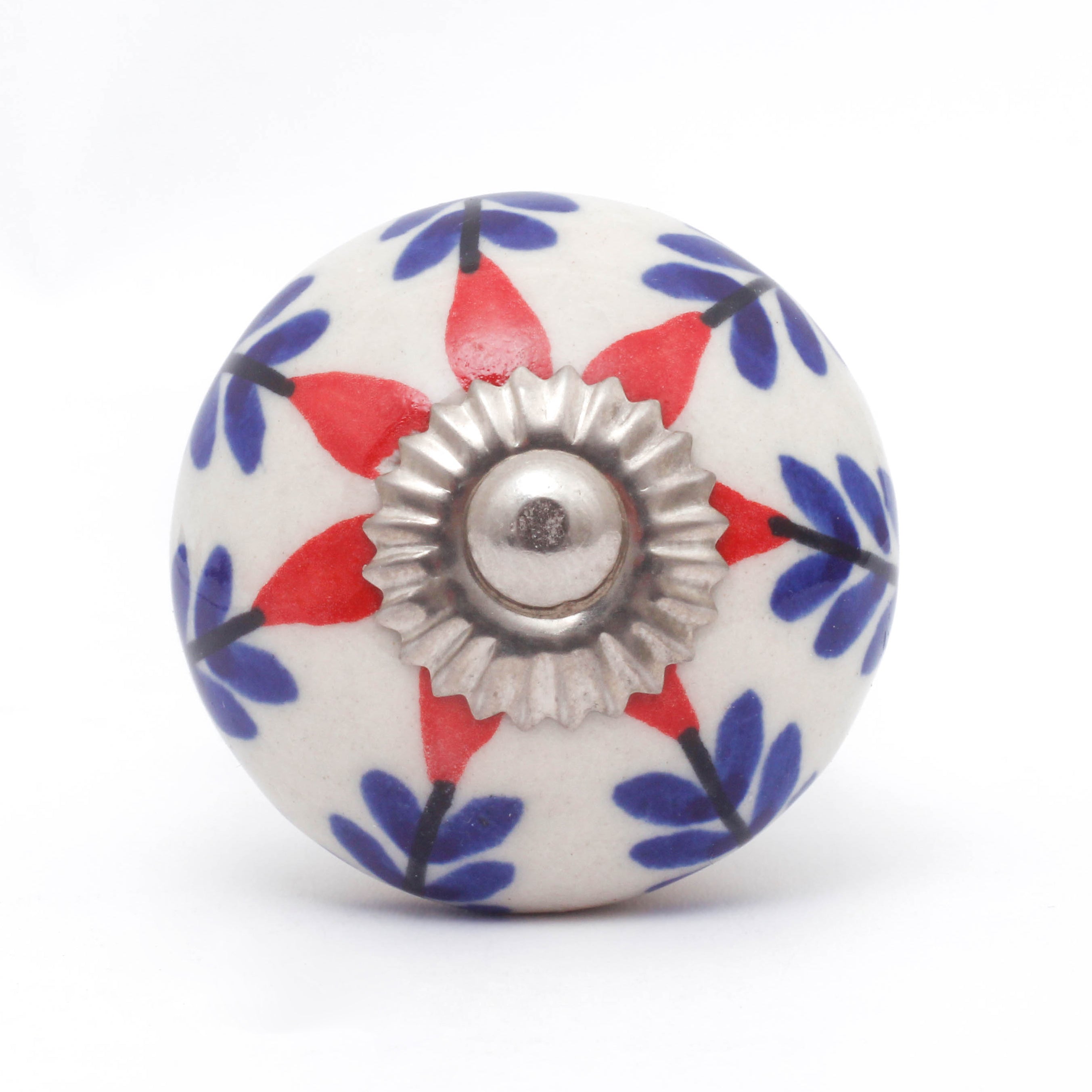 Handpainted Leaves Ceramic Knob - Set Of 6 freeshipping - Decokrafts Store