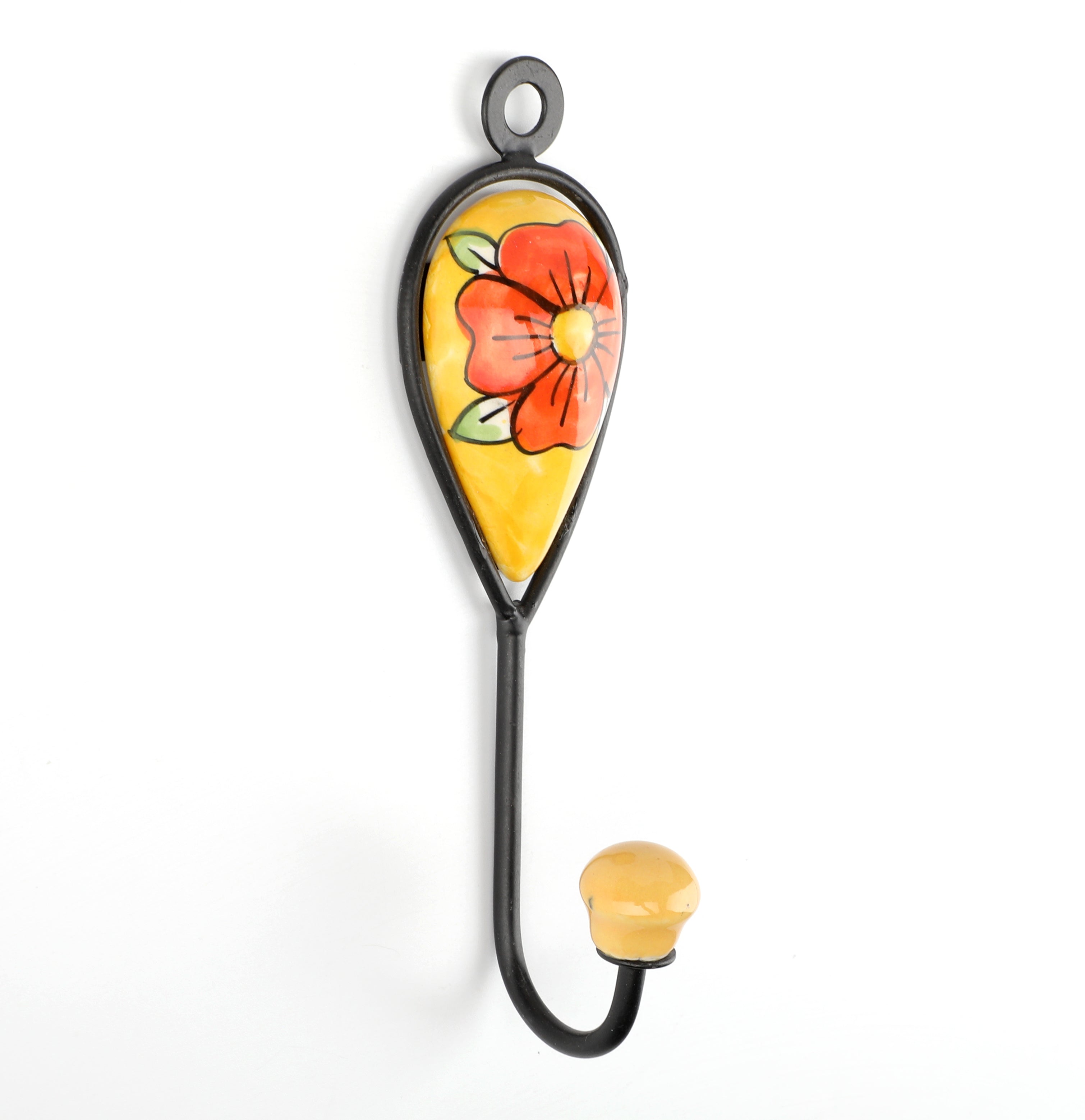 Decokrafts Flower Drop Ceramic Wall Hook