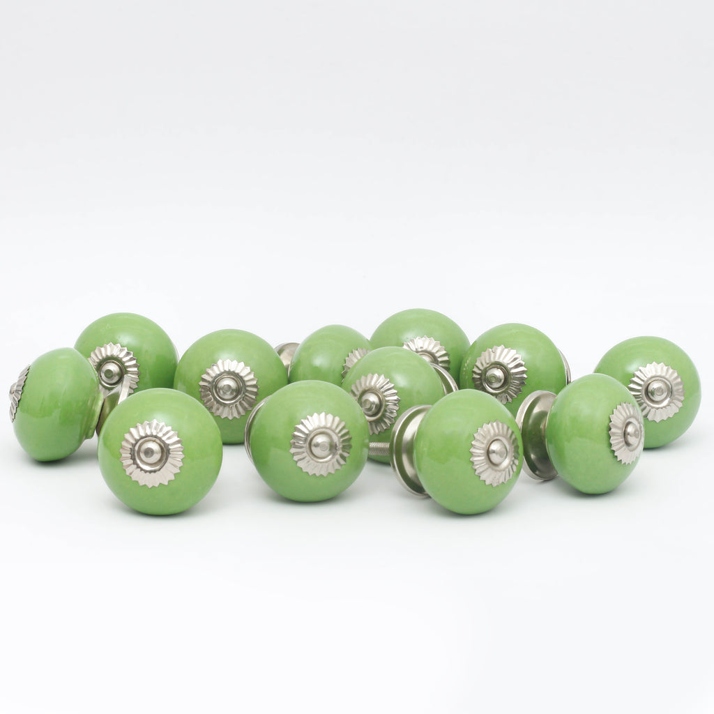 Green Tomato Ceramic Knobs - Set Of 6 freeshipping - Decokrafts Store