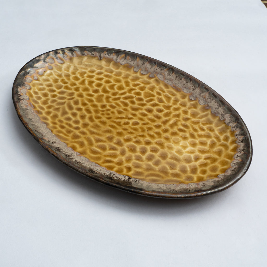 Decokrafts Spotty Yellow Oval Platter