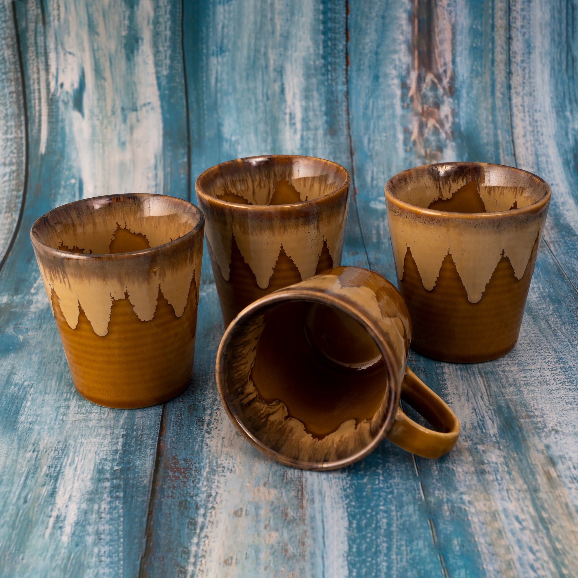 Decokrafts Glaze Brown Caramel Coffee Mugs