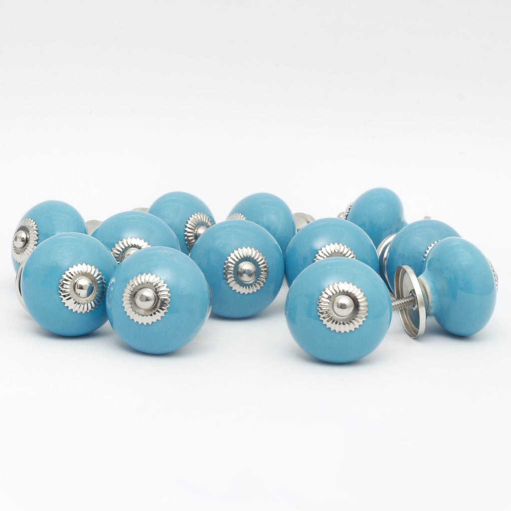 Sky Blue Tomato Ceramic Knobs - Set Of 6 freeshipping - Decokrafts Store