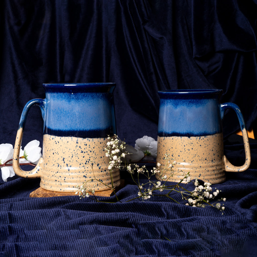 Decokrafts Blue Caramel Beer Mugs